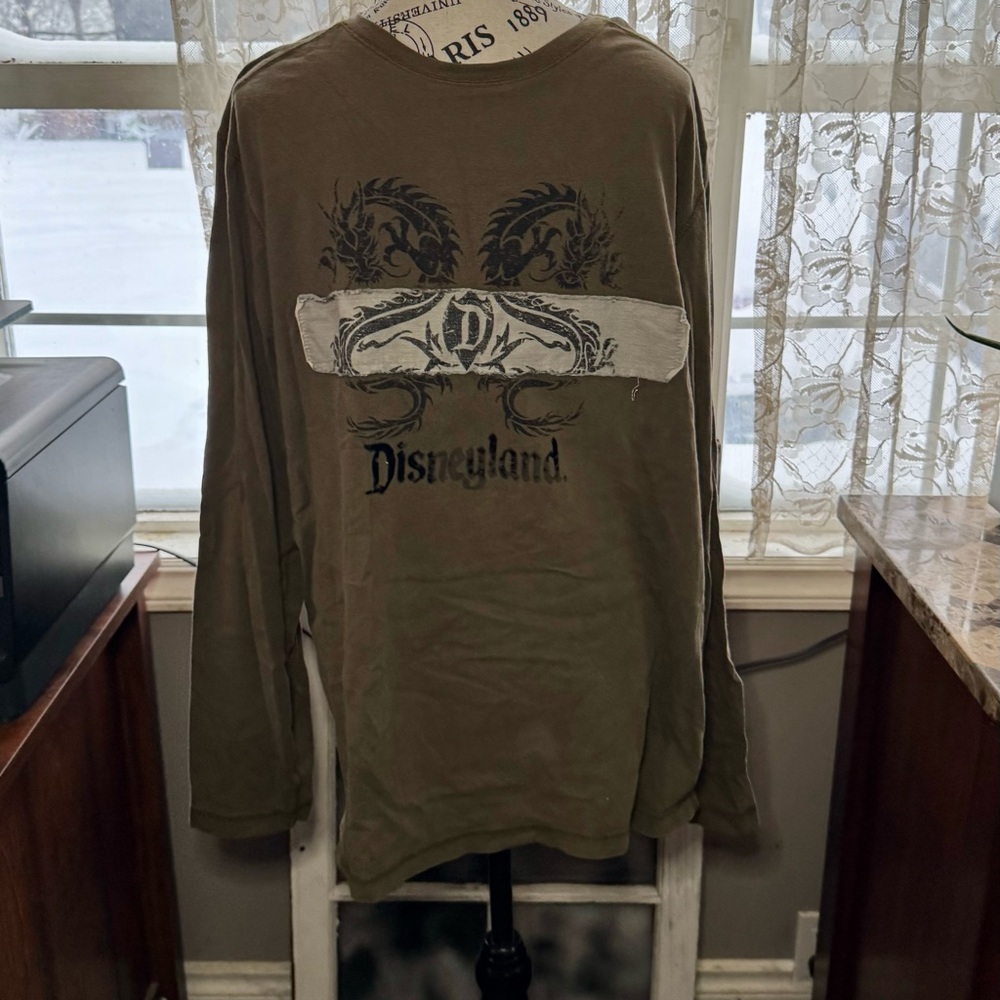 ‘90’s Vintage Disney Green and Black Long Sleeve Tee with Graphic Design